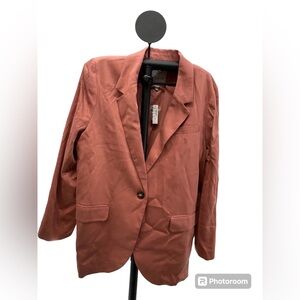 Madewell Women’s The Larsen Blazer In Drapeweave Dried Rose Size XXL NWT